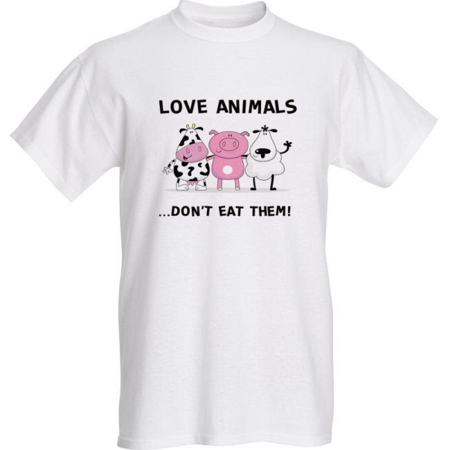 Love Animals dont eat them T-shirt 10001
